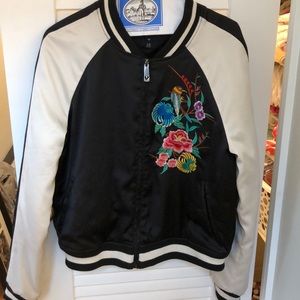 True Religion Satin Bomber Jacket